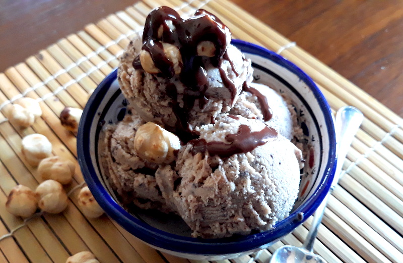 hazelnut and dark chocolate gelato